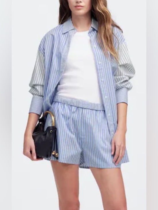 Madewell Other - Madewell Matching Set
Light Blue/White Stripe
Shirt:  OVERSIZED M
Shorts:  L